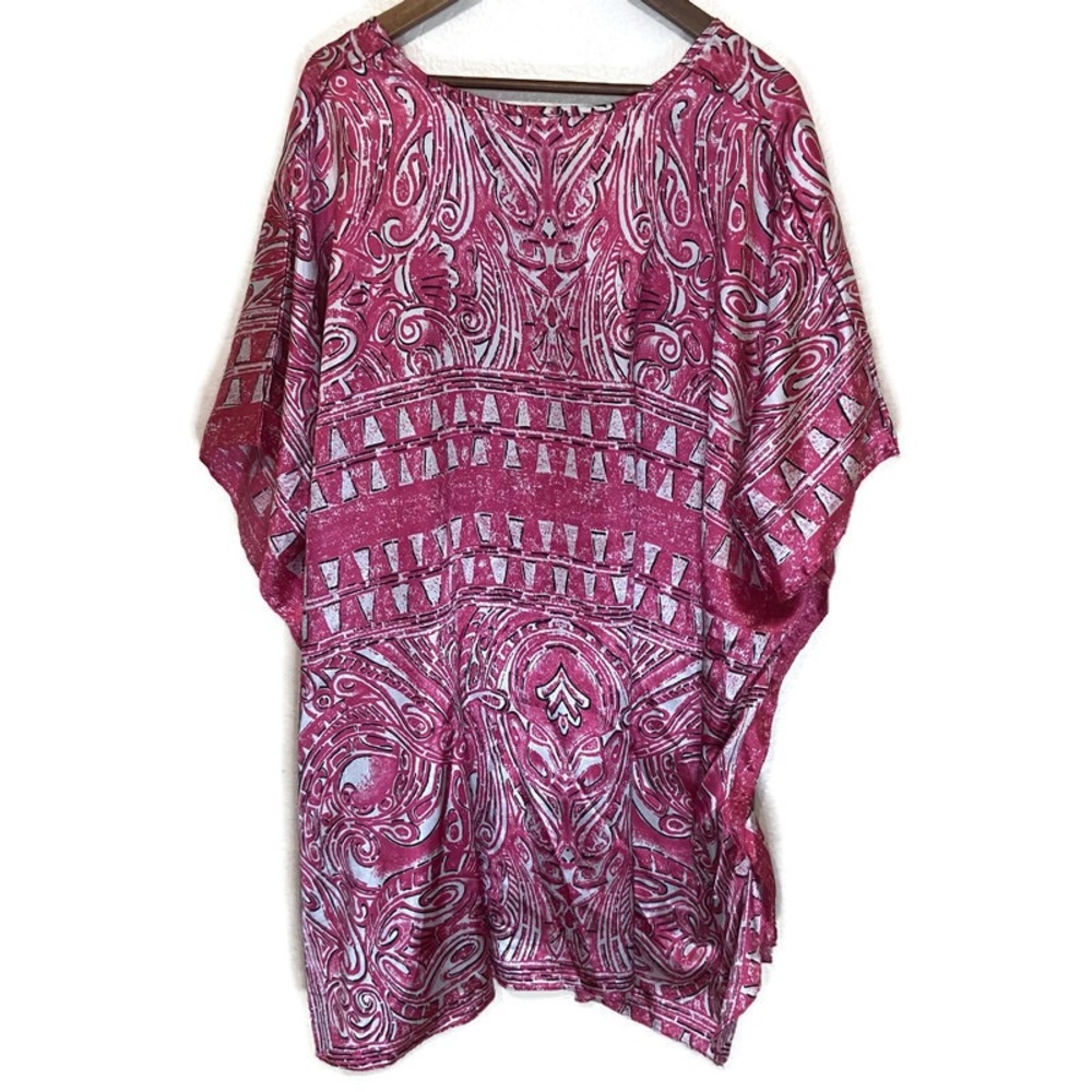 Winlar women’s caftan one size pink white black